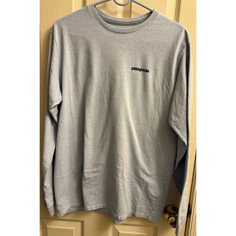 Patagonia Responsibli-Tee Light Blue‎ Long Sleeve T-Shirt Size Medium Outdoor